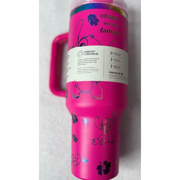 Custom Stanley Quencher H2.0 Tumbler 40oz/1.18L Pink Stitch Ohama Means Family - Picture 3 of 9